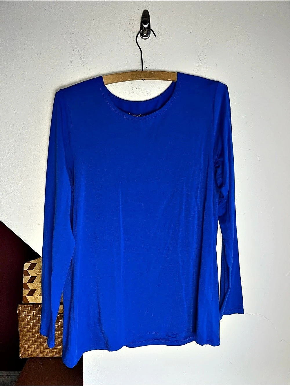 Gudrun Sjoden Long Sleeve Knit Top in Bright Blue Size Medium Like New